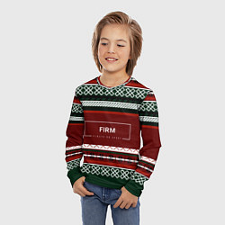 Лонгслив детский FIRM как красный свитер из 90х, цвет: 3D-принт — фото 2