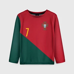 Лонгслив детский Роналду ЧМ 2022 сборная Португалии, цвет: 3D-принт