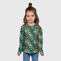 Лонгслив детский Граффити абстрактные фигуры, цвет: 3D-принт — фото 2