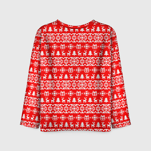 Детский лонгслив New Years winter pattern / 3D-принт – фото 2