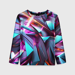 Детский лонгслив Осколки голубовато-металлические