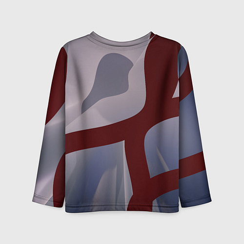 Детский лонгслив Красные и розовые волнообразные пластины / 3D-принт – фото 2
