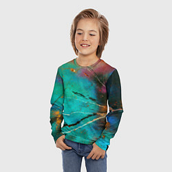 Лонгслив детский Светло-зелёный туман, краски и тени, цвет: 3D-принт — фото 2