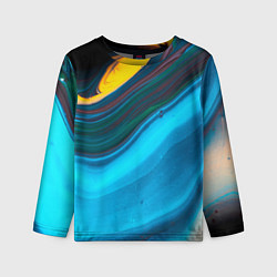 Лонгслив детский Светло-синий и переливающийся песок, цвет: 3D-принт