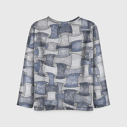 Детский лонгслив Джинсовый паттерн / 3D-принт – фото 2