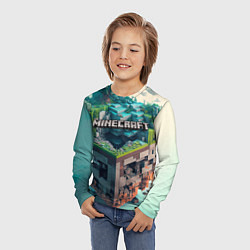 Лонгслив детский Блоки Майнкрафт, цвет: 3D-принт — фото 2