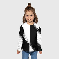 Лонгслив детский Белая и чёрная полоса, цвет: 3D-принт — фото 2
