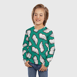Лонгслив детский Книжный узор, цвет: 3D-принт — фото 2