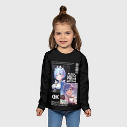 Лонгслив детский Re: Zero жизнь с нуля в другом мире, цвет: 3D-принт — фото 2
