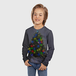 Лонгслив детский Огни на новогодней елке, цвет: 3D-принт — фото 2