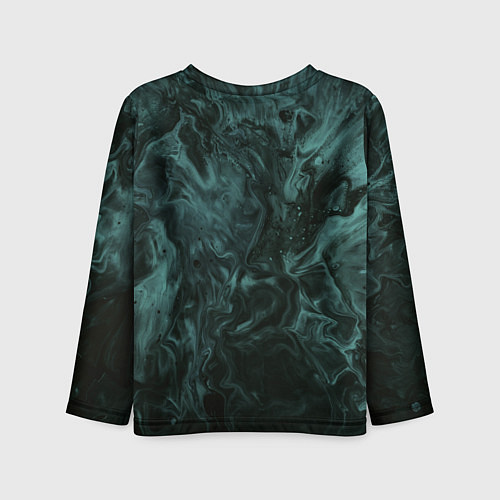 Детский лонгслив Тёмно-синий водянистый туман / 3D-принт – фото 2
