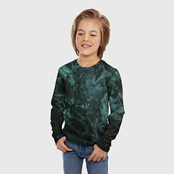 Лонгслив детский Тёмно-синий водянистый туман, цвет: 3D-принт — фото 2