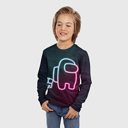 Лонгслив детский Неоновые маленький и большой члены экипажа, цвет: 3D-принт — фото 2