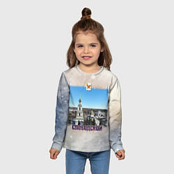 Лонгслив детский Слободской - колокольня и Соборная площадь зимой, цвет: 3D-принт — фото 2