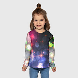 Лонгслив детский Поп арт неоновые звезды космического неба, цвет: 3D-принт — фото 2