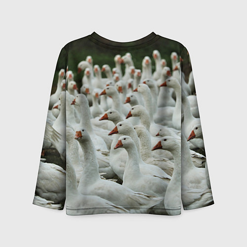 Детский лонгслив Много гусей / 3D-принт – фото 2