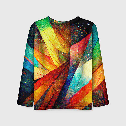 Детский лонгслив Радужная абстракция со звездами / 3D-принт – фото 2