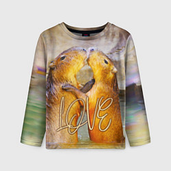 Лонгслив детский Влюблённые капибары, цвет: 3D-принт