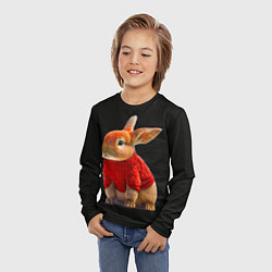Лонгслив детский Кролик в свитере, цвет: 3D-принт — фото 2