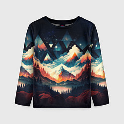 Лонгслив детский Футуризм горы, цвет: 3D-принт