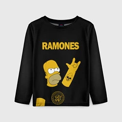 Детский лонгслив Ramones Гомер Симпсон рокер