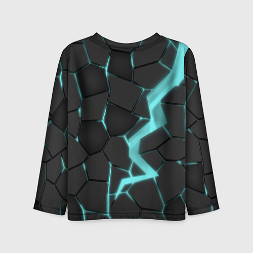 Детский лонгслив Голубой неон / 3D-принт – фото 2