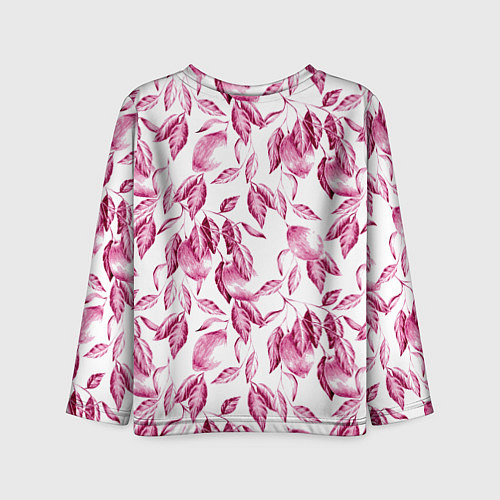 Детский лонгслив Лимоны в розовом монохроме - паттерн / 3D-принт – фото 2