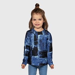 Лонгслив детский Синий абстракт, цвет: 3D-принт — фото 2