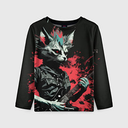 Детский лонгслив Rocker Cat on a black background - C-Cats collecti