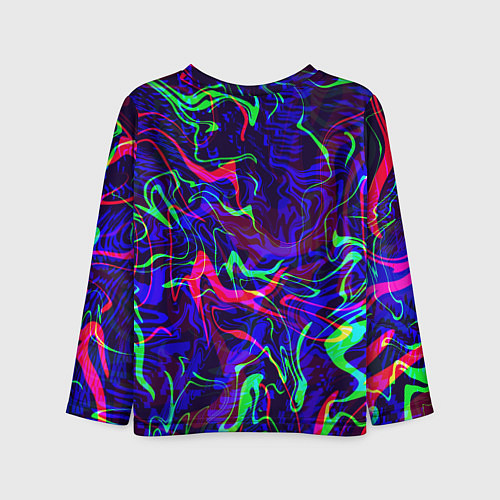 Детский лонгслив Неон: яркие линии / 3D-принт – фото 2