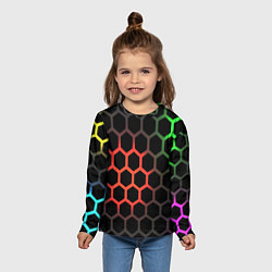 Лонгслив детский Gradient hexagon genshin, цвет: 3D-принт — фото 2