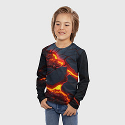 Лонгслив детский Красивая неоновая лава, цвет: 3D-принт — фото 2