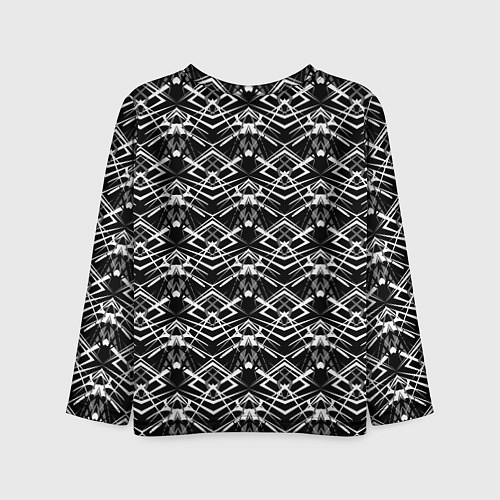 Детский лонгслив Черно-белый модерн узор / 3D-принт – фото 2