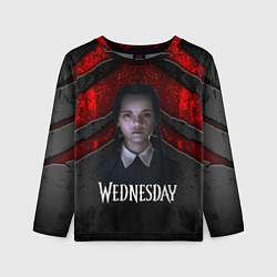 Лонгслив детский Wedneday black and red, цвет: 3D-принт