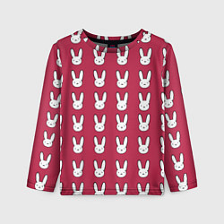 Лонгслив детский Bunny Pattern red, цвет: 3D-принт