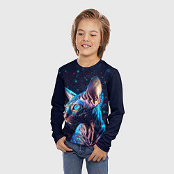 Лонгслив детский Кот сфинкс и искорки, цвет: 3D-принт — фото 2