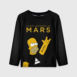 Лонгслив детский 30 Seconds to Mars Гомер Симпсон рокер, цвет: 3D-принт