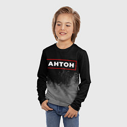 Лонгслив детский Антон - в красной рамке на темном, цвет: 3D-принт — фото 2