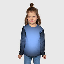 Лонгслив детский Васильковый оттенок с черной виньеткой, цвет: 3D-принт — фото 2