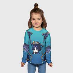 Лонгслив детский Чиби Странник Genshin Impact, цвет: 3D-принт — фото 2