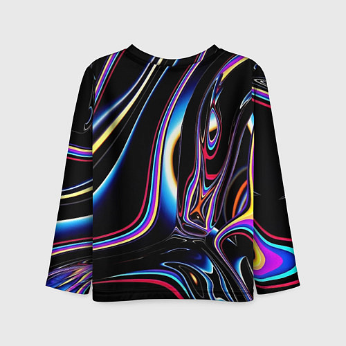 Детский лонгслив Черный глянец / 3D-принт – фото 2