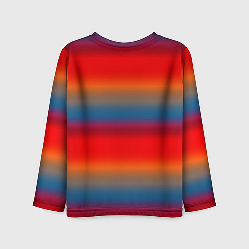 Детский лонгслив Оранжево-синие размытые полосы / 3D-принт – фото 2