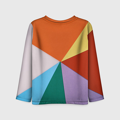 Детский лонгслив Разноцветные пересекающиеся треугольники / 3D-принт – фото 2