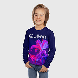Лонгслив детский The Queen Королева и цветы, цвет: 3D-принт — фото 2