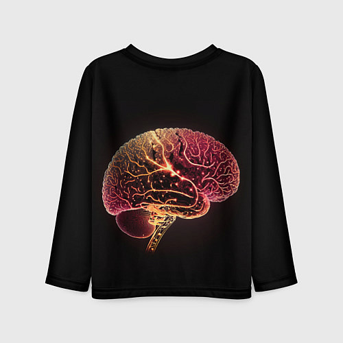 Детский лонгслив Нейронный неоновый мозг / 3D-принт – фото 2