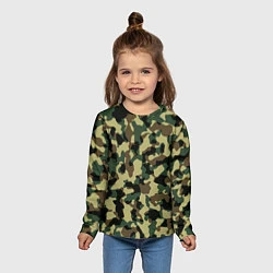 Лонгслив детский Военный камуфляж, цвет: 3D-принт — фото 2
