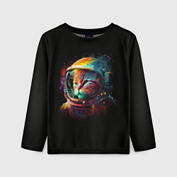 Лонгслив детский Кот в скафандре - космонавт, цвет: 3D-принт
