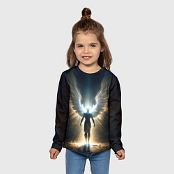 Лонгслив детский Парящий мужчина ангел, цвет: 3D-принт — фото 2