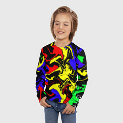 Лонгслив детский Разводы цветных красок, цвет: 3D-принт — фото 2