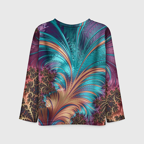 Детский лонгслив Japanese girl with a bird - irezumi / 3D-принт – фото 2